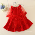 New arrival fashion children girl red dress/hat with high quality and cheap price fall/winter wear little girls dress wholesale